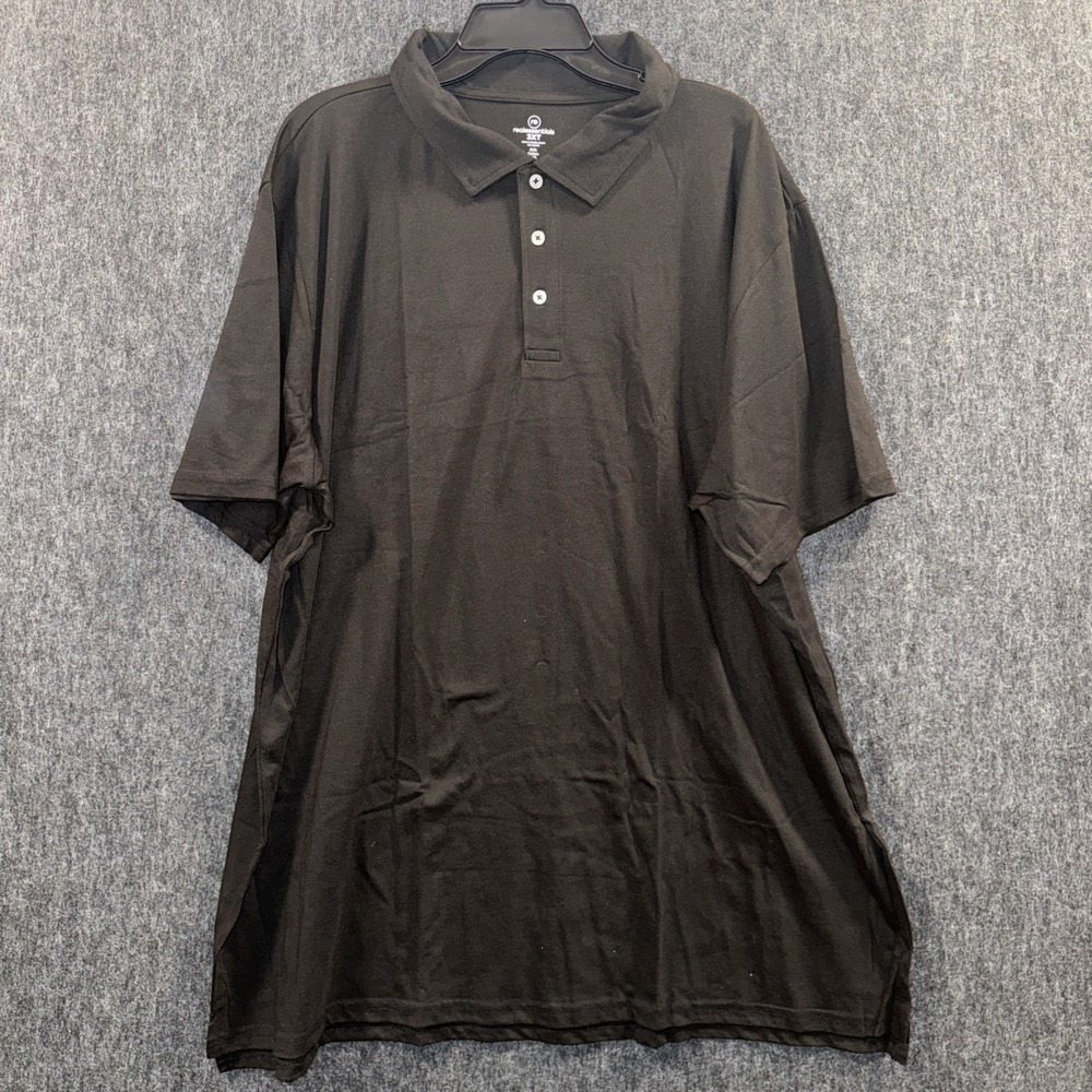 Real Essentials Men's Polo Shirt Size 3XT Black Short Sleeve Golf Tennis